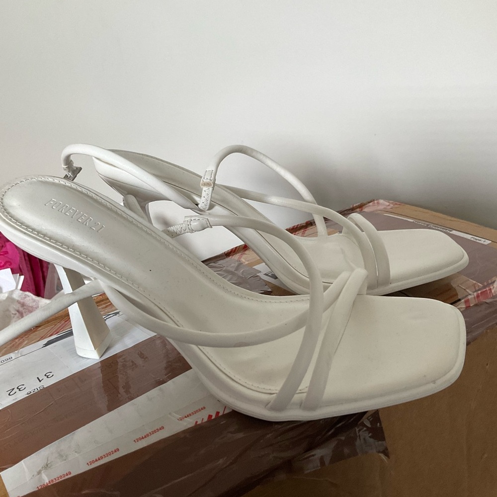 Forever 21 White Minimalist Heels